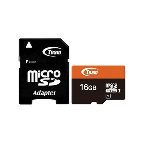 CARTÃO DE MEMÓRIA MICROSD TEAMGROUP 16GB COM ADAPTADOR DE CLASSE 10